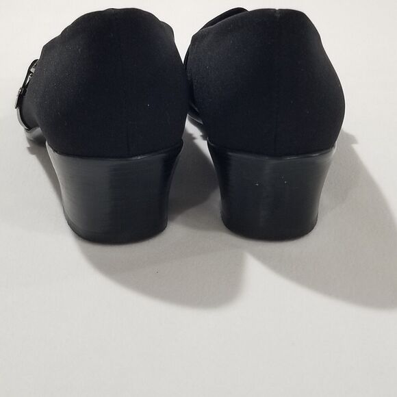 Munro Shoes Womens 7.5M Cindi Slip On Loafer Heel M207487 Black Fabric - Picture 5 of 10